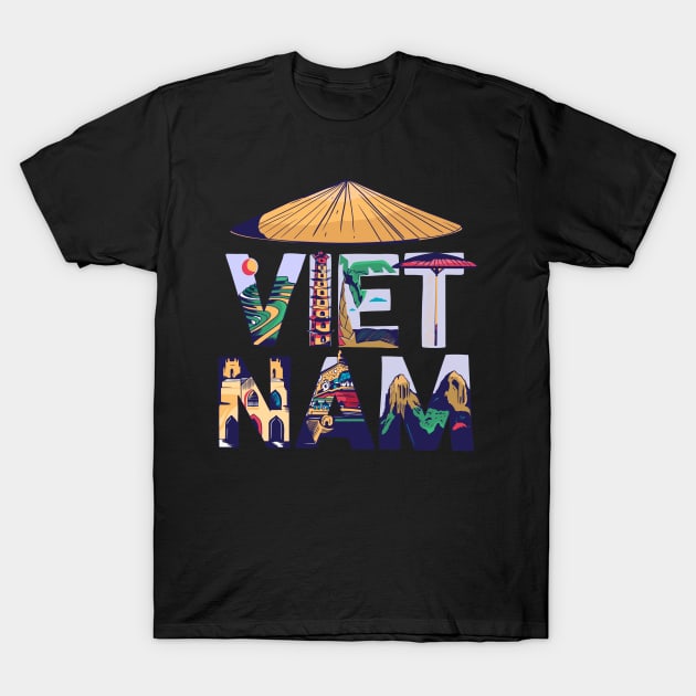 Vietnam Southeast Asia Souvenir Holidays in Paradise Gift T-Shirt by peter2art